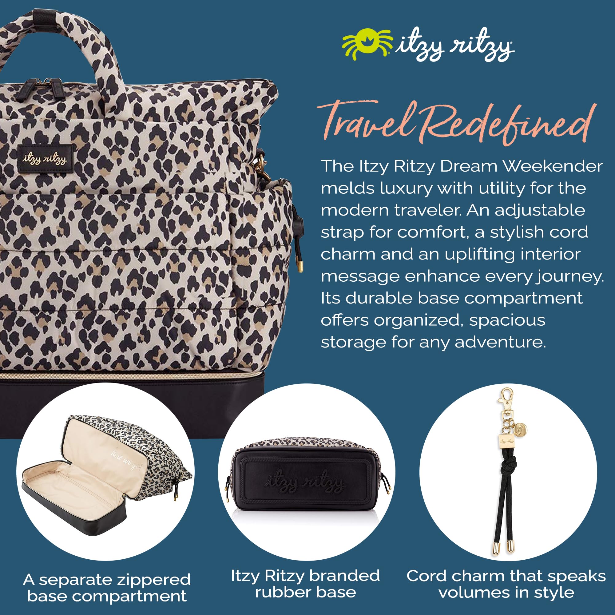 Foto 6 | Bolsa De Viaje Itzy Ritzy Dream Weekender Lightweight Leopard - Venta Internacional.