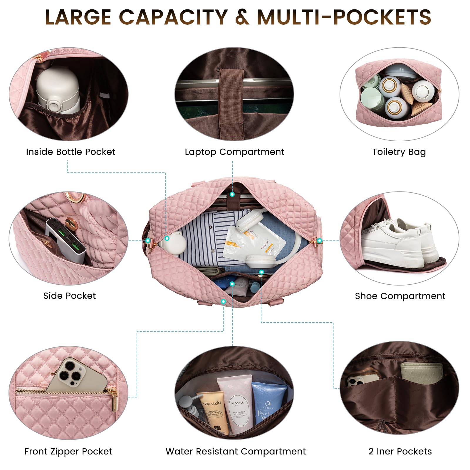 Foto 3 pulgar | Bolsa De Viaje Lovevook Para Mujer Con Compartimento Para Zapatos - Venta Internacional.