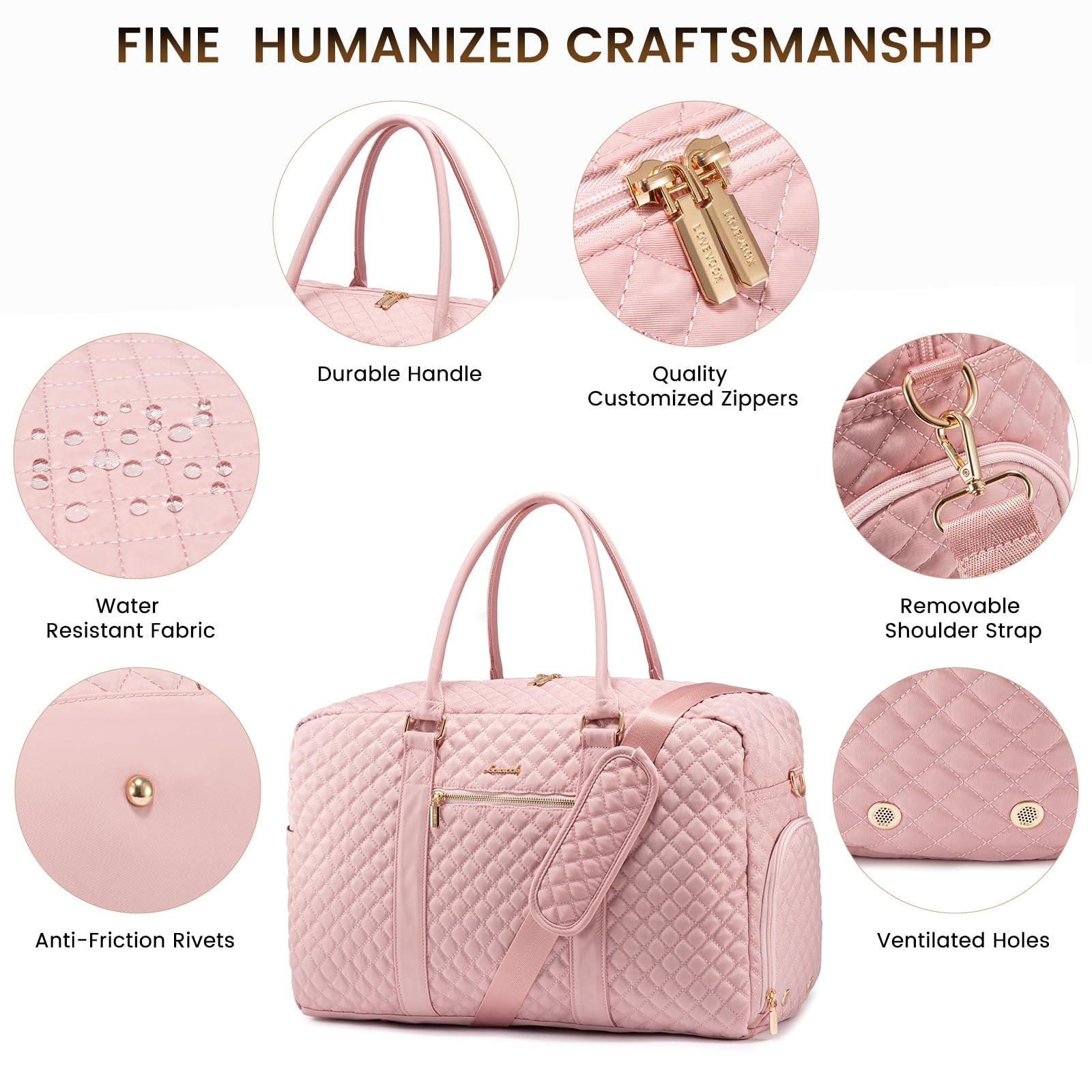 Foto 5 | Bolsa De Viaje Lovevook Para Mujer Con Compartimento Para Zapatos - Venta Internacional.