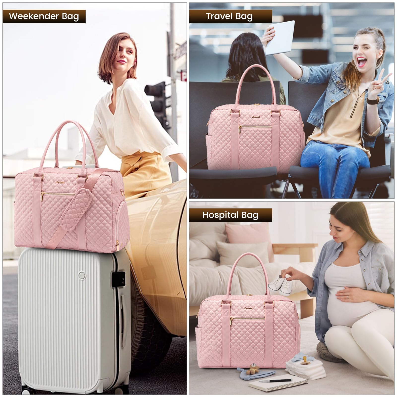 Foto 8 pulgar | Bolsa De Viaje Lovevook Para Mujer Con Compartimento Para Zapatos - Venta Internacional.