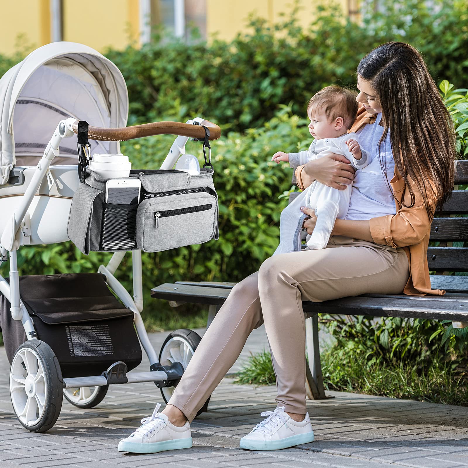 Foto 3 pulgar | Organizador Universal Para Cochecitos Momcozy Con Portavasos Aislante - Venta Internacional.