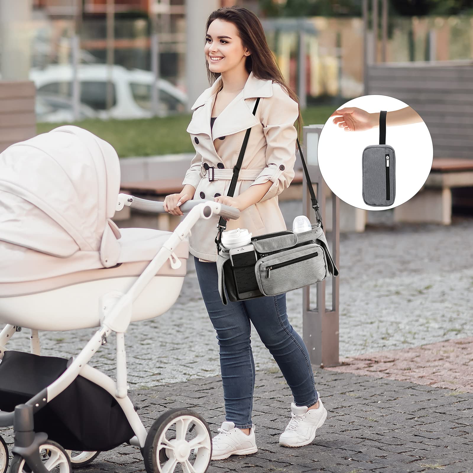 Foto 7 pulgar | Organizador Universal Para Cochecitos Momcozy Con Portavasos Aislante - Venta Internacional.