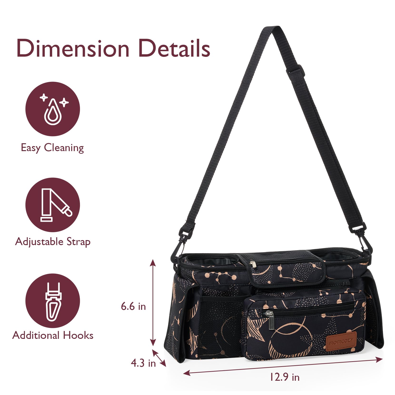 Foto 7 | Organizador Universal Para Cochecitos Momcozy Con 2 Portavasos Aislantes - Venta Internacional.