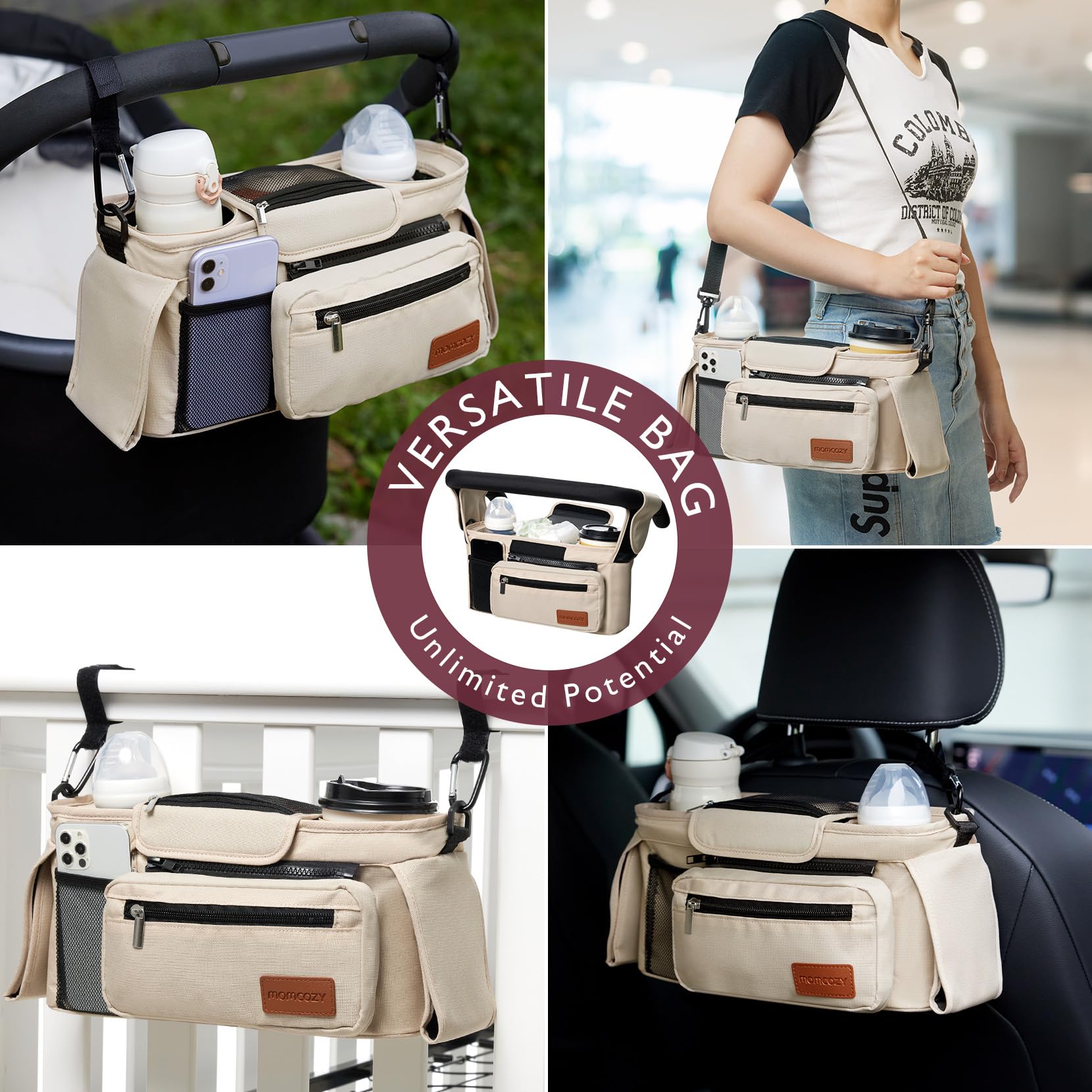Foto 5 pulgar | Organizador Universal Para Cochecitos Momcozy Con Portavasos Aislante - Venta Internacional.