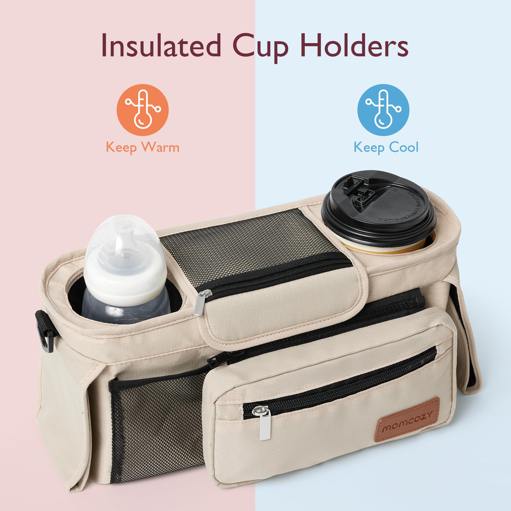 Foto 7 pulgar | Organizador Universal Para Cochecitos Momcozy Con Portavasos Aislante - Venta Internacional.