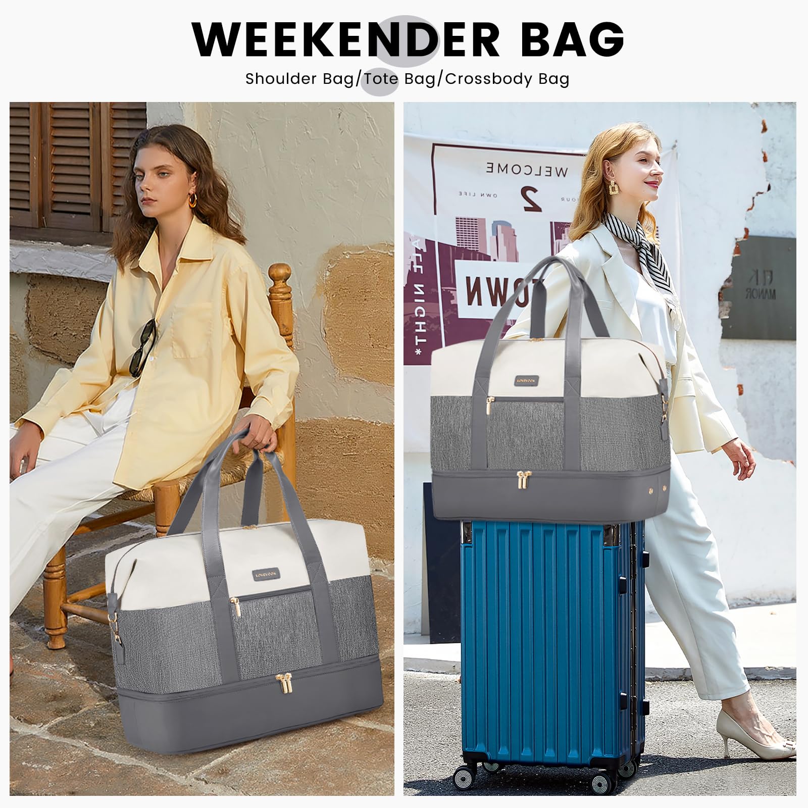 Foto 4 pulgar | Bolsa De Viaje Lovevook Weekender Con 2 Cubos De Embalaje Para Mujer - Venta Internacional.