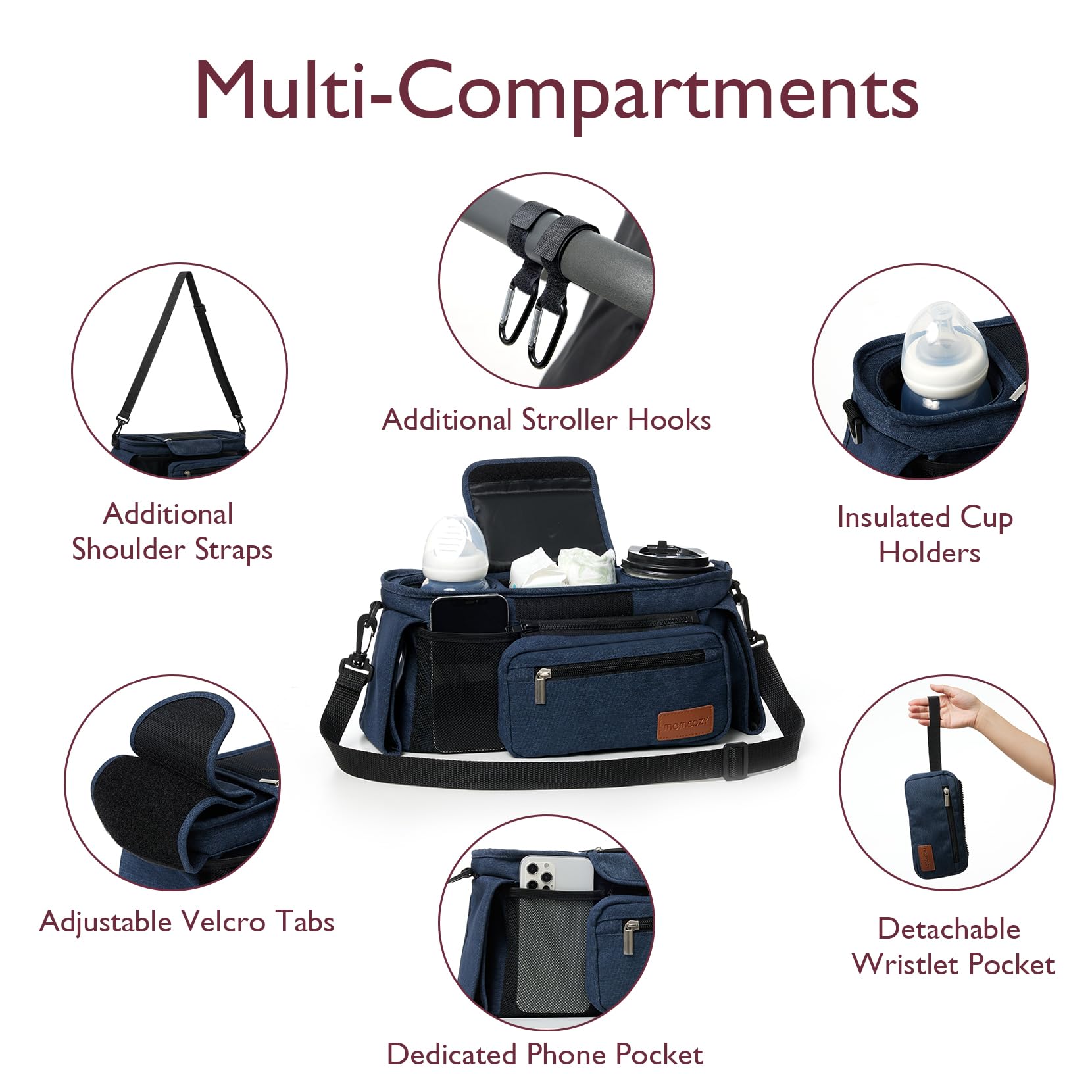 Foto 3 pulgar | Organizador Universal Para Cochecitos Momcozy Con Portavasos Aislante - Venta Internacional.