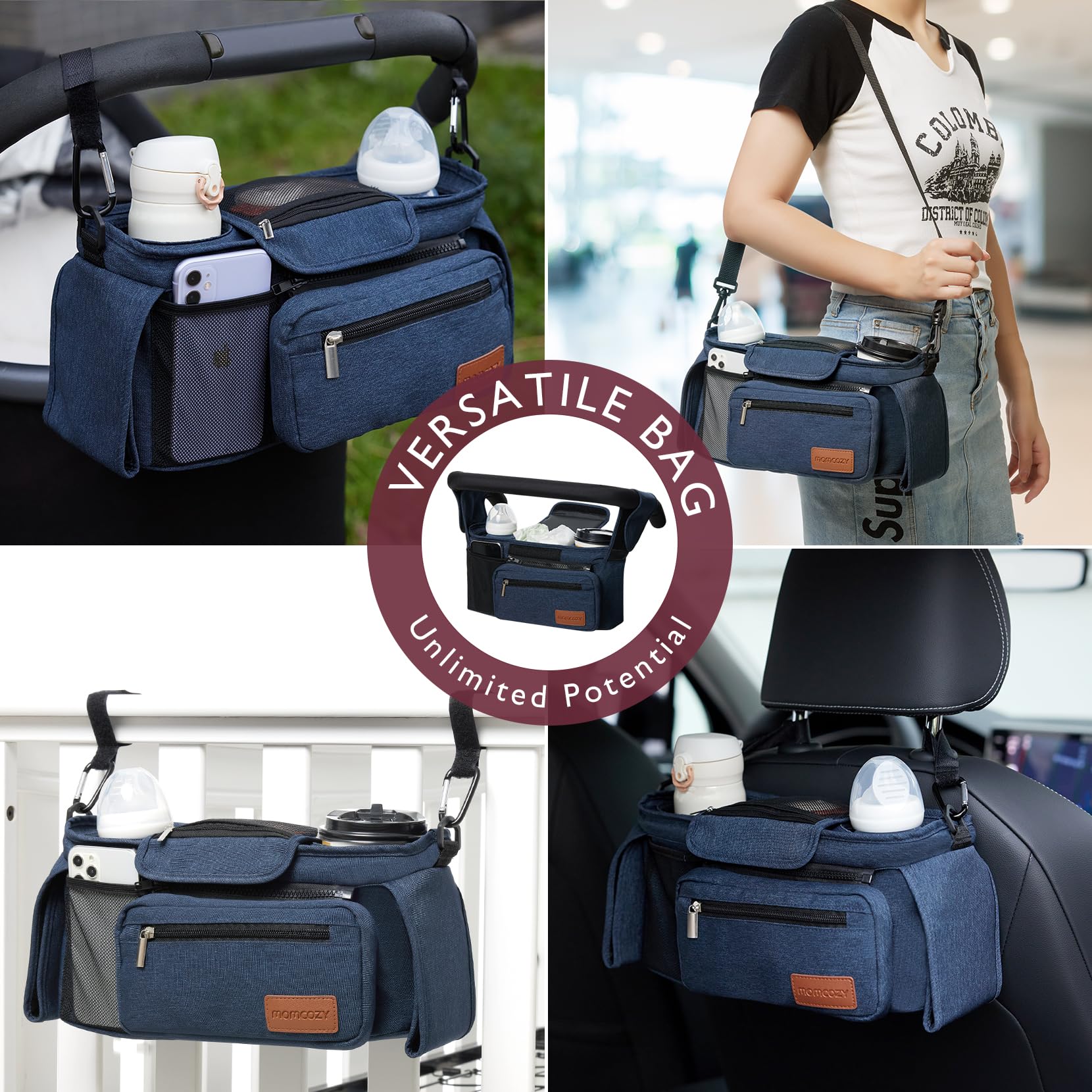 Foto 4 | Organizador Universal Para Cochecitos Momcozy Con Portavasos Aislante - Venta Internacional.