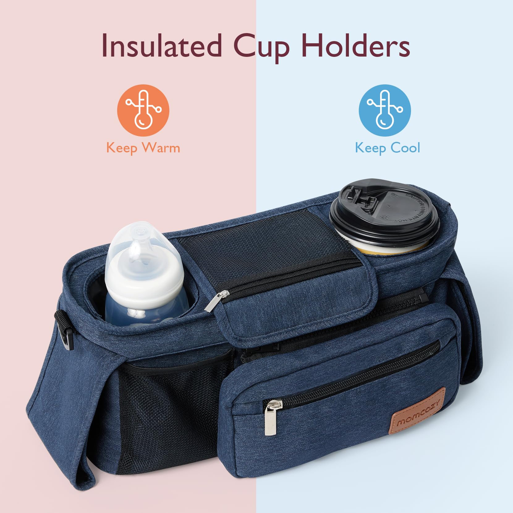 Foto 7 pulgar | Organizador Universal Para Cochecitos Momcozy Con Portavasos Aislante - Venta Internacional.