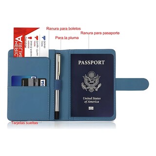 Foto 2 | Porta Pasaporte , Documentos Funda Protectora Viaje Eo Safe Imports Esi-19721 Azul