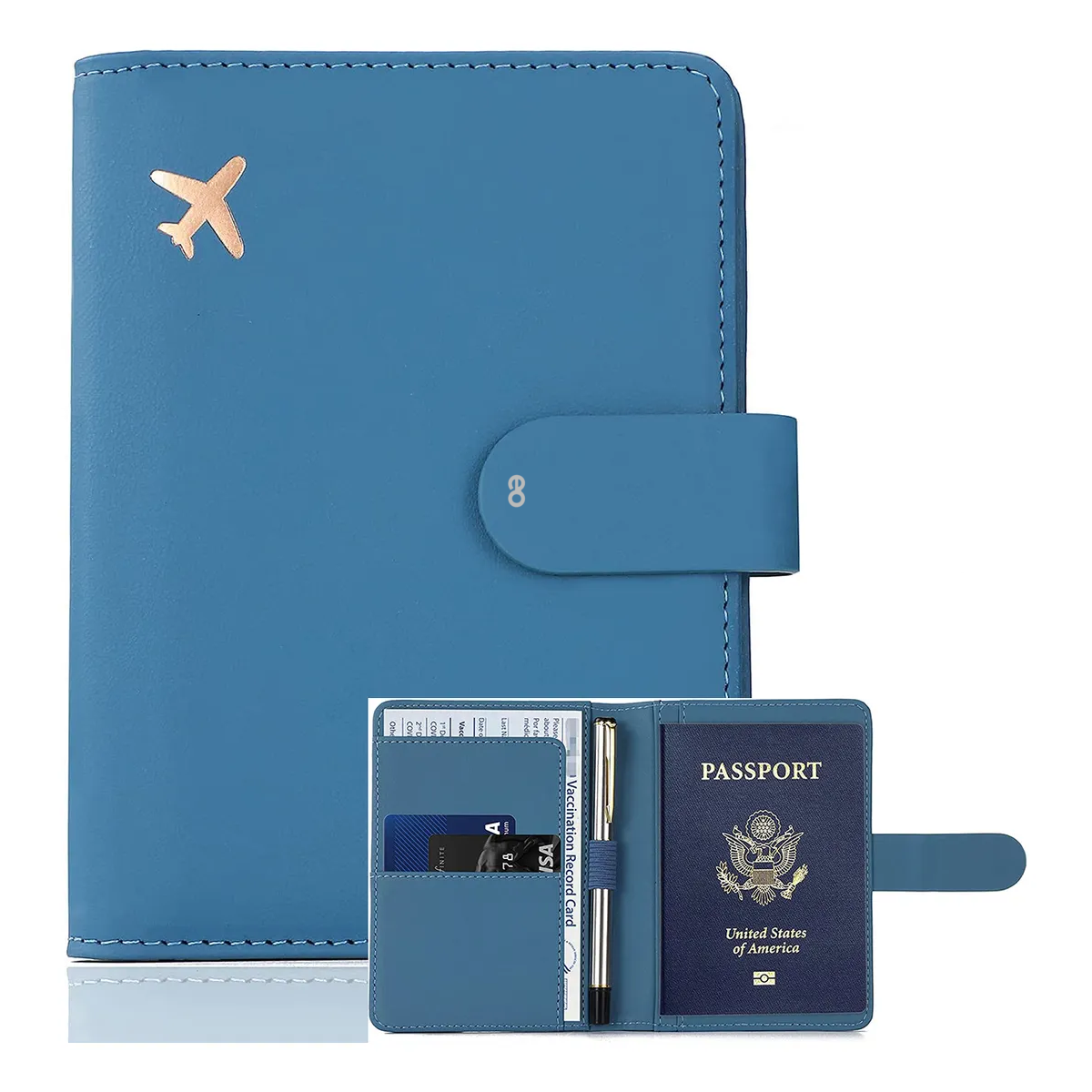 Foto 4 pulgar | Porta Pasaporte , Documentos Funda Protectora Viaje Eo Safe Imports Esi-19721 Azul