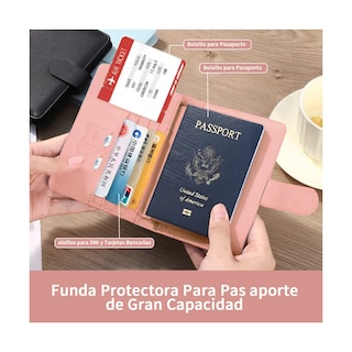 Foto 3 | Porta Pasaporte Funda Documentos Protectora Viaje Con Rfid Eo Safe Imports Esi-19720 Rosa