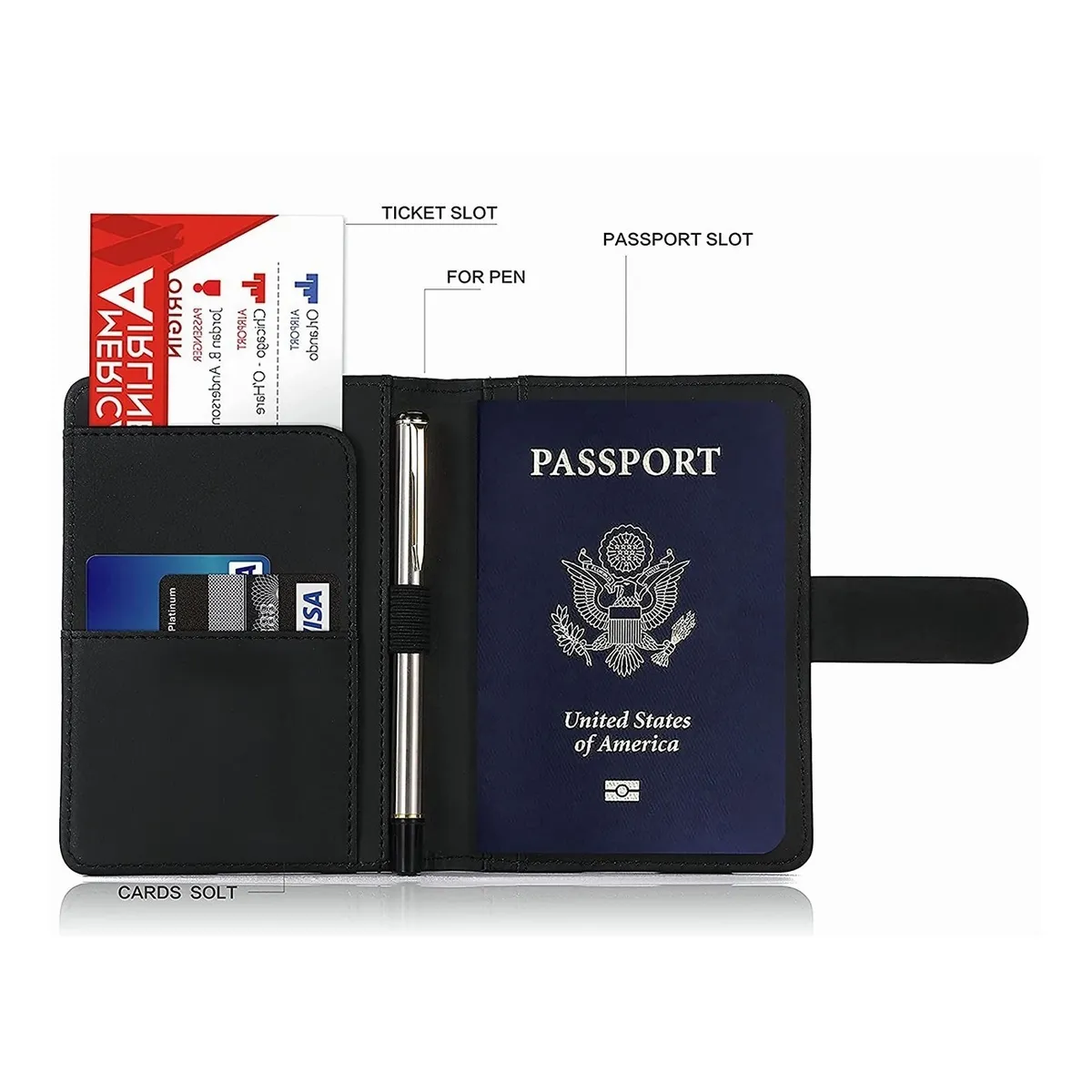Foto 2 | Porta Pasaporte , Documentos Funda Protectora Viaje Eo Safe Imports Esi-19722 Negro