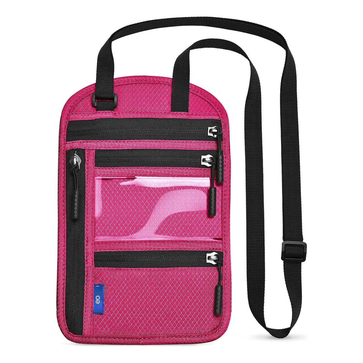 Foto 2 pulgar | Portadocumentos Viaje Rfid Cartera De Cuello Impermeable Eo Safe Imports Esi-19724 Rosa