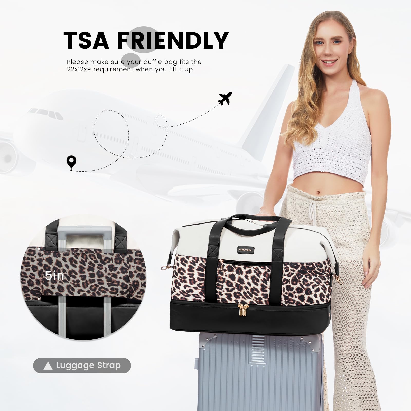 Foto 5 pulgar | Bolsa De Viaje Lovevook Weekender Con 2 Cubos De Embalaje Para Mujer - Venta Internacional.