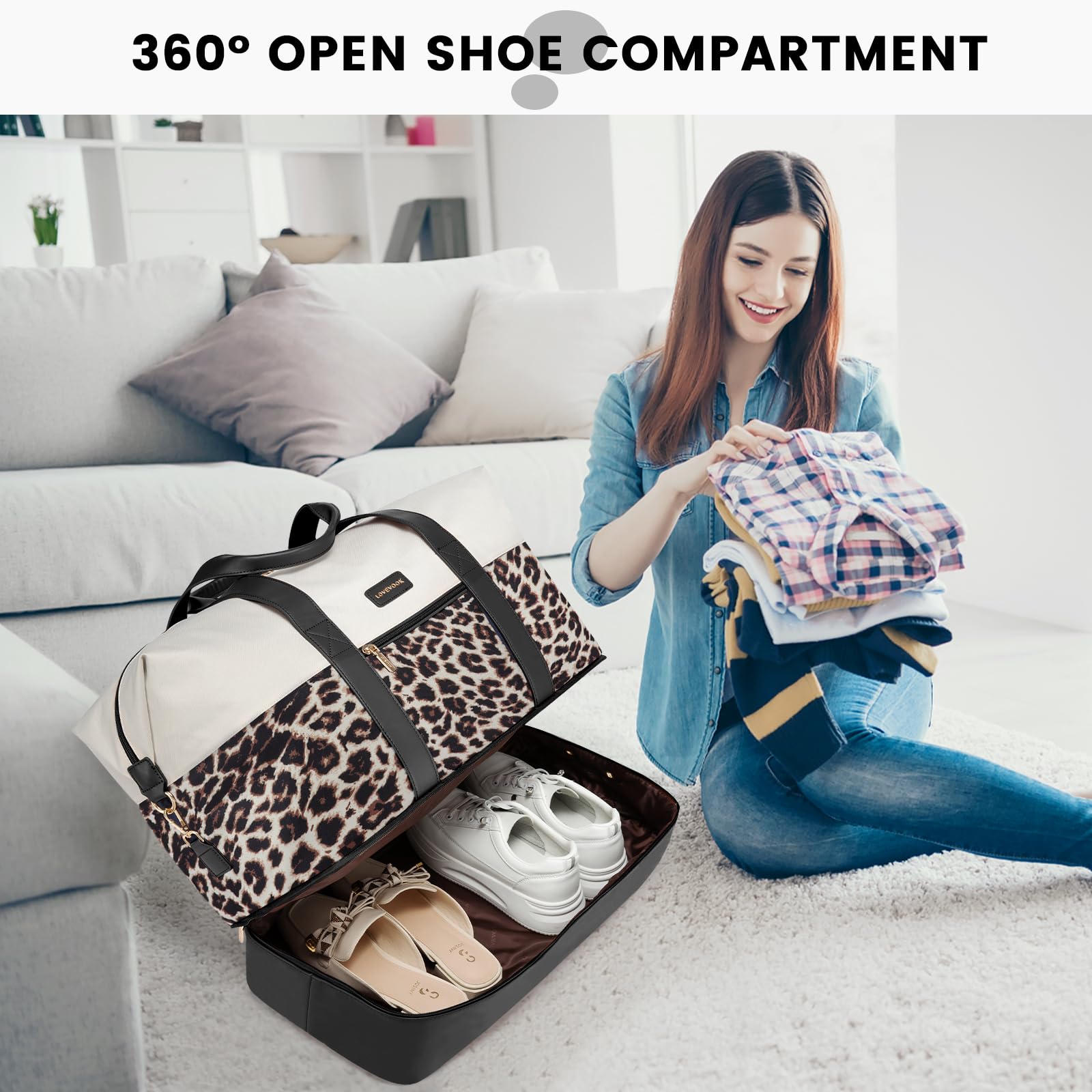 Foto 6 pulgar | Bolsa De Viaje Lovevook Weekender Con 2 Cubos De Embalaje Para Mujer - Venta Internacional.