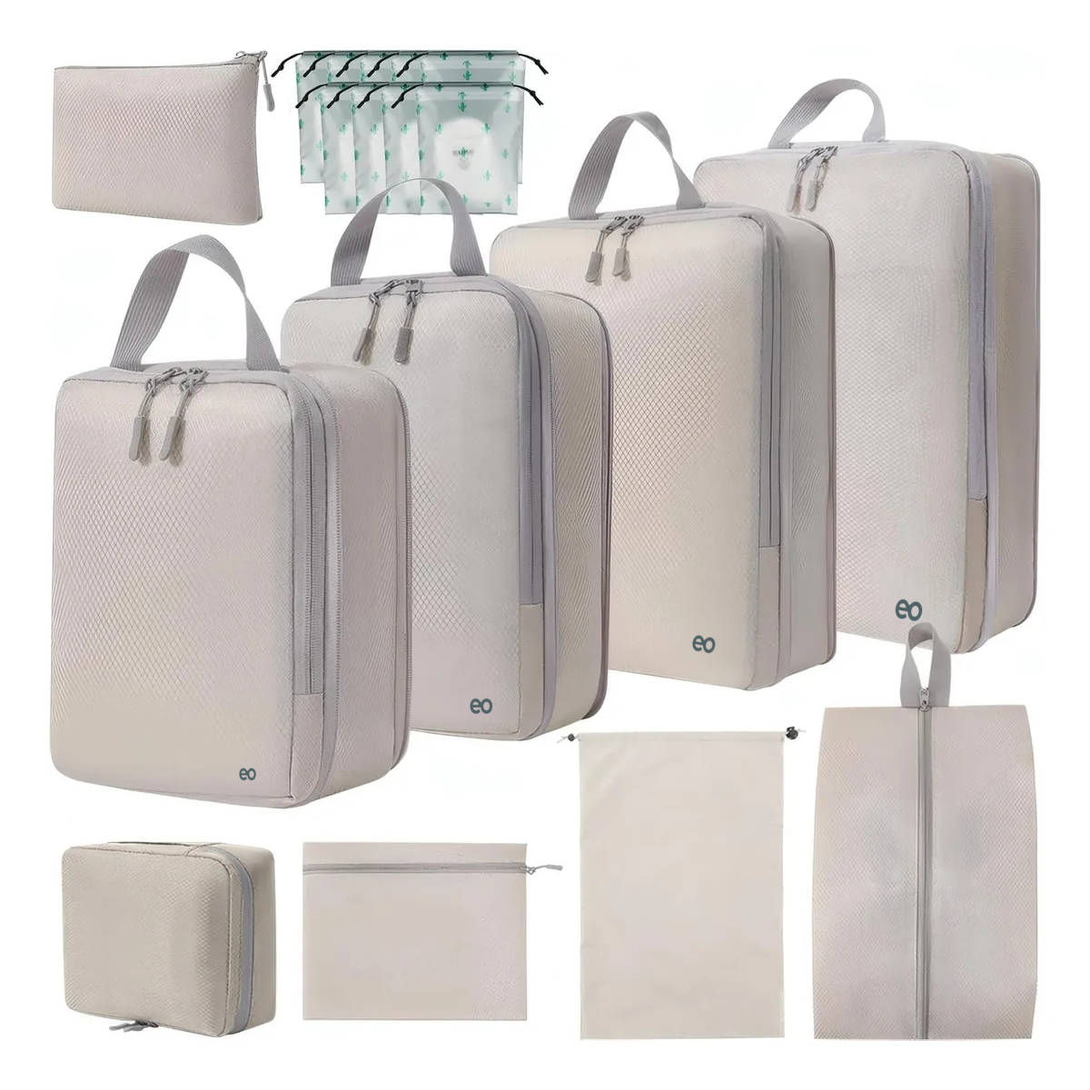 Foto 2 pulgar | 18p Bolsas De Viaje Accesorios De Viaje Bolsas Organizadoras Eo Safe Imports Esi-20040 Beige