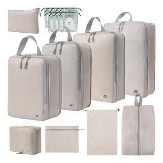 Foto 1 | 18p Bolsas De Viaje Accesorios De Viaje Bolsas Organizadoras Eo Safe Imports Esi-20040 Beige