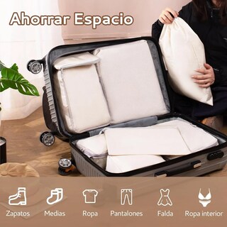Foto 2 | 18p Bolsas De Viaje Accesorios De Viaje Bolsas Organizadoras Eo Safe Imports Esi-20040 Beige