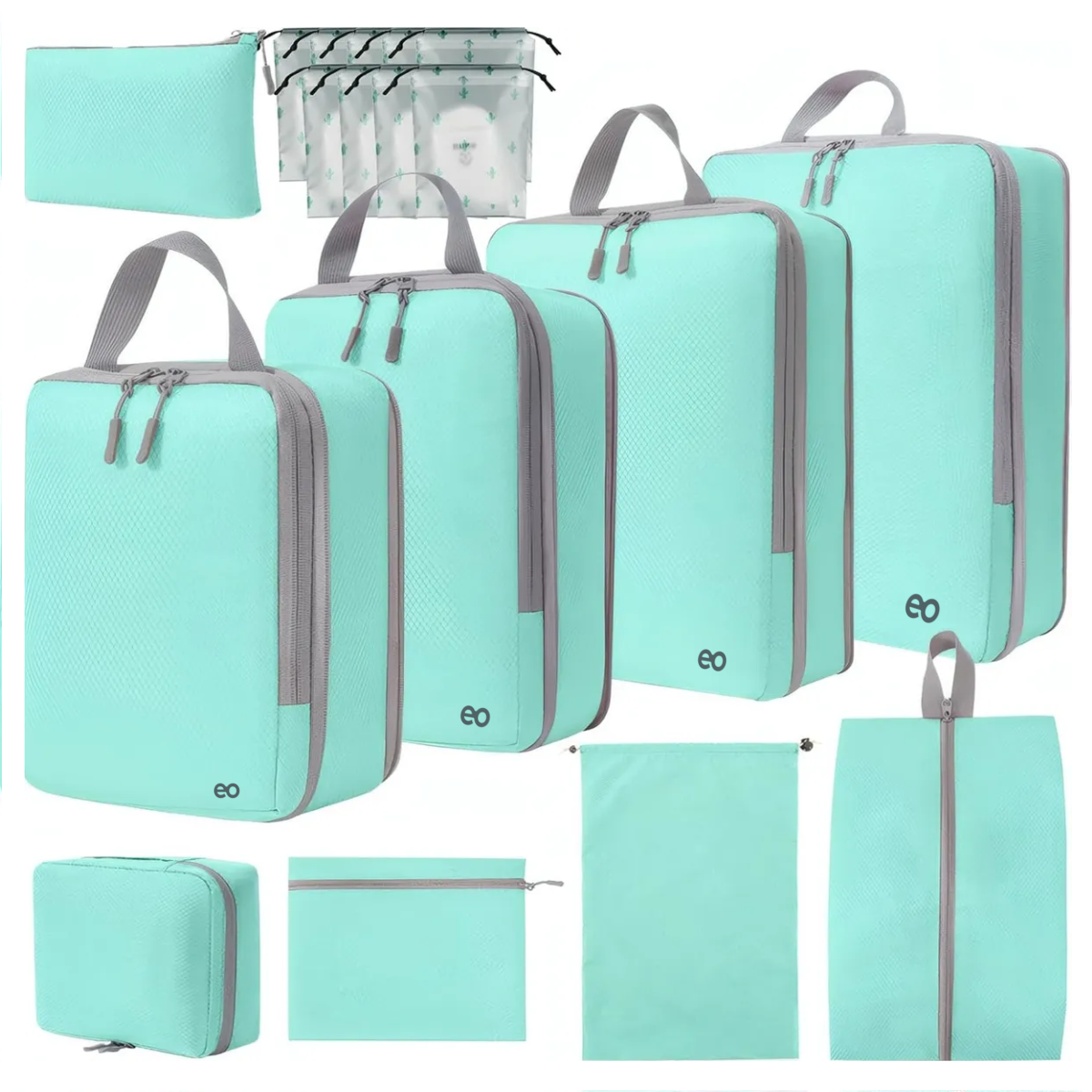 Foto 1 | 18p Bolsas De Viaje Accesorios De Viaje Bolsas Organizadoras Eo Safe Imports Esi-20041 Verde