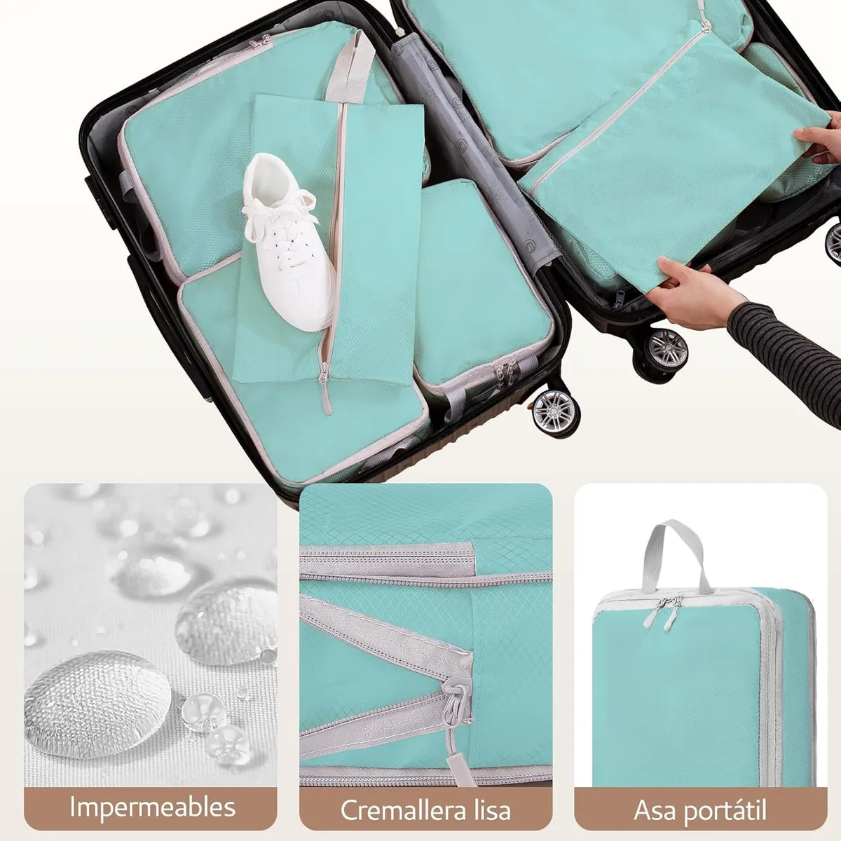 Foto 5 pulgar | 18p Bolsas De Viaje Accesorios De Viaje Bolsas Organizadoras Eo Safe Imports Esi-20041 Verde