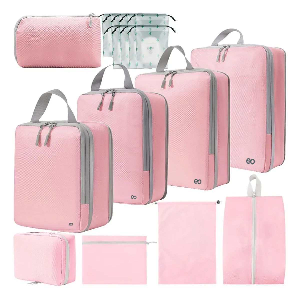 Foto 2 pulgar | 18p Bolsas De Viaje Accesorios De Viaje Bolsas Organizadoras Eo Safe Imports Esi-20042 Rosa