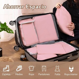 Foto 2 | 18p Bolsas De Viaje Accesorios De Viaje Bolsas Organizadoras Eo Safe Imports Esi-20042 Rosa