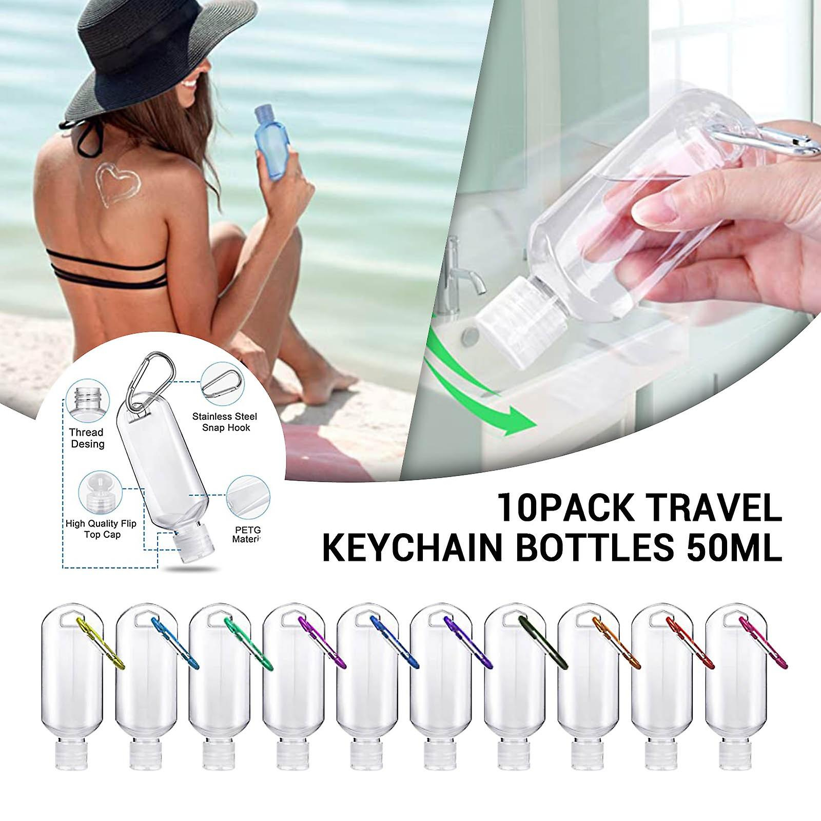 Foto 3 pulgar | Botellas De Plástico Transparente De Viaje Para Llaveros De 50 Ml (10 Piezas) Huoguo - Venta Internacional.