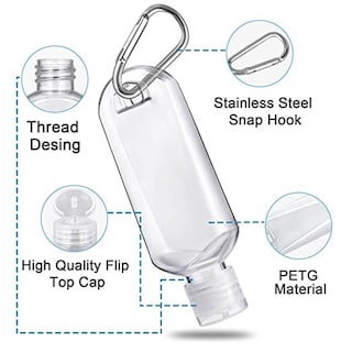 Foto 4 | Botellas De Plástico Transparente De Viaje Para Llaveros De 50 Ml (10 Piezas) Huoguo - Venta Internacional.