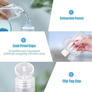 Foto 5 | Botellas De Plástico Transparente De Viaje Para Llaveros De 50 Ml (10 Piezas) Huoguo - Venta Internacional.