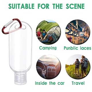 Foto 1 | Botellas De Viaje De Plástico Transparente Con Forma De Llavero 50 Ml A Prueba De Fugas (x5) - Venta Internacional.