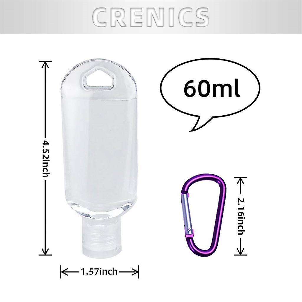 Foto 4 pulgar | Botellas De Viaje De Plástico Transparente Para Llaveros  60 Ml (juego De 5) - Venta Internacional.
