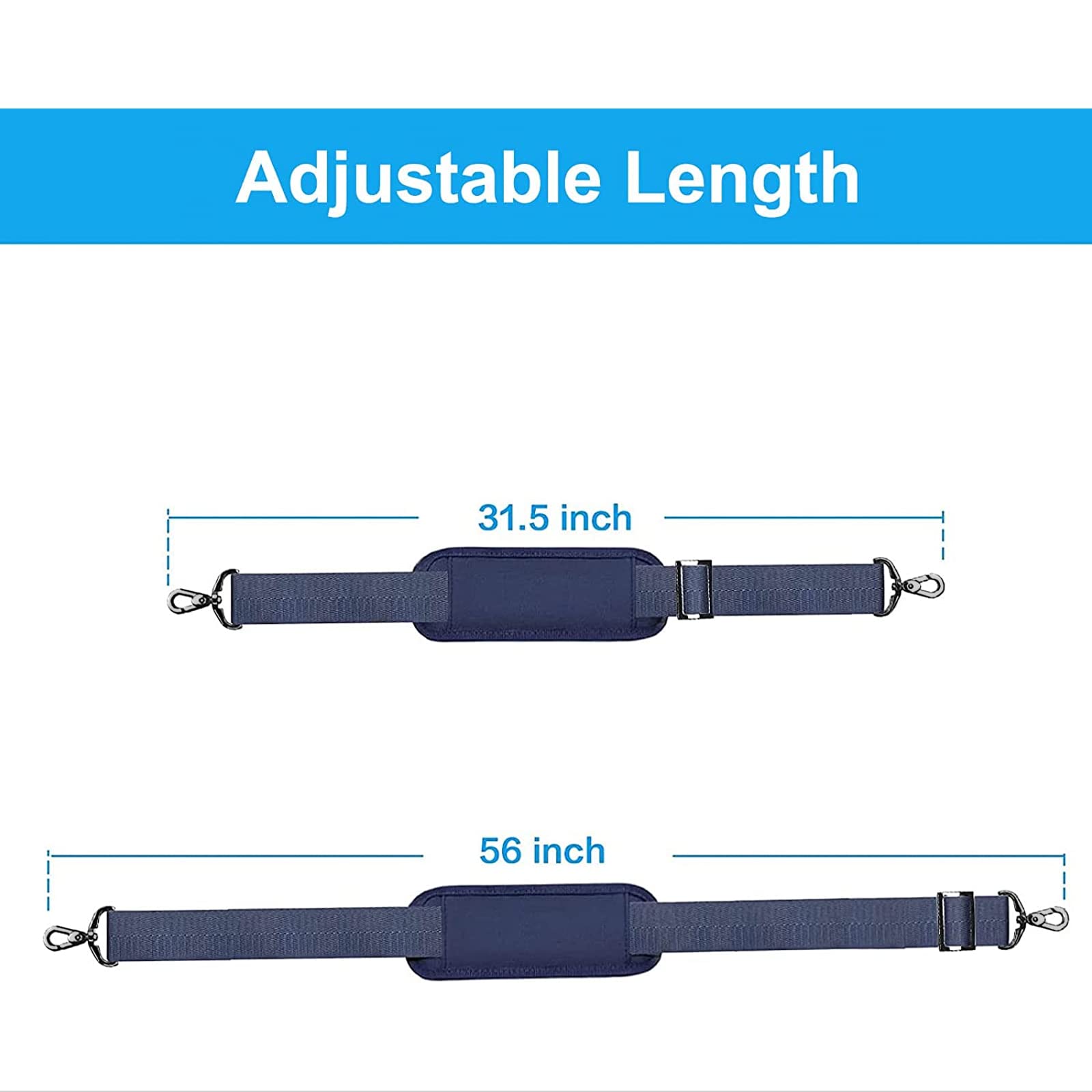 Foto 4 pulgar | Correa De Hombro Mosiso 142 Cm Ajustable Para Bolso Azul Marino - Venta Internacional.