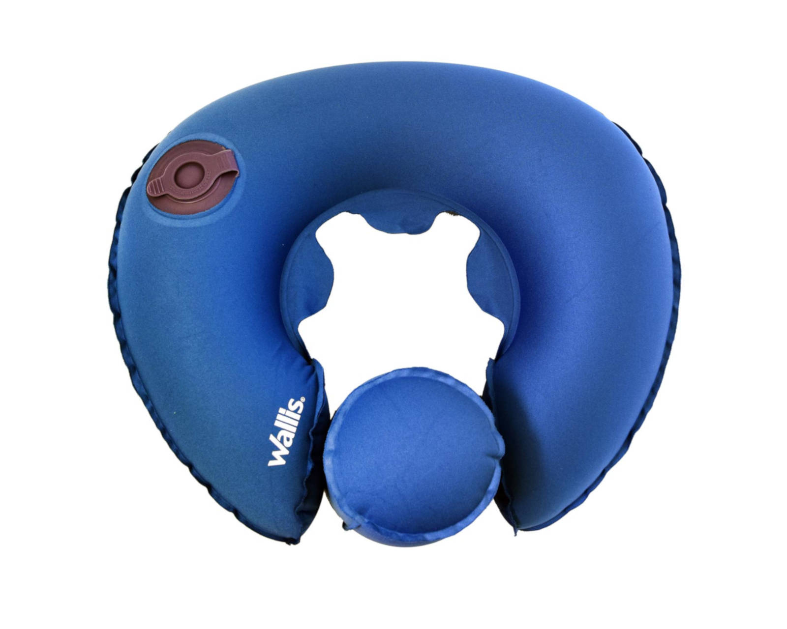 Almohadilla Inflable para Cuello Wallis color Azul con Funda