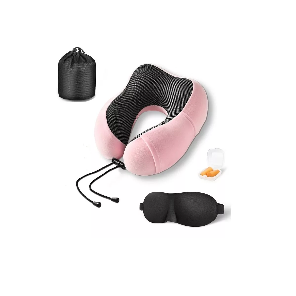 Almohada de Viaje 100% Espuma Viscoelástica Cuello Eo Safe Imports  Esi-9516 Rosa