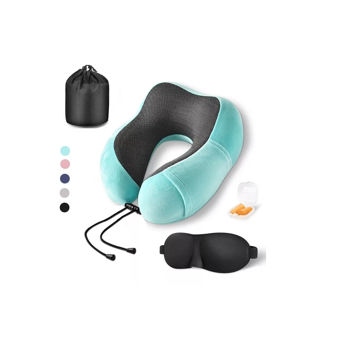 Foto 3 | Almohada de Viaje 100% Espuma Viscoelástica Cuello Eo Safe Imports  Esi-9515 Multicolor