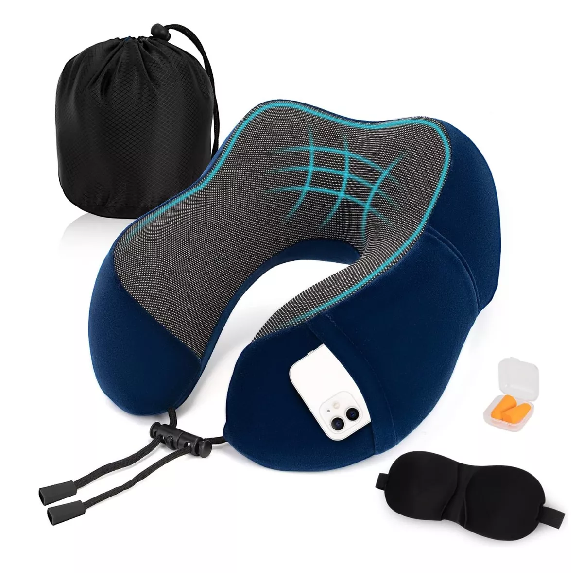 Foto 2 | Almohada de Viaje 100% Espuma Viscoelástica Cuello Eo Safe Imports  Esi-9514 Multicolor