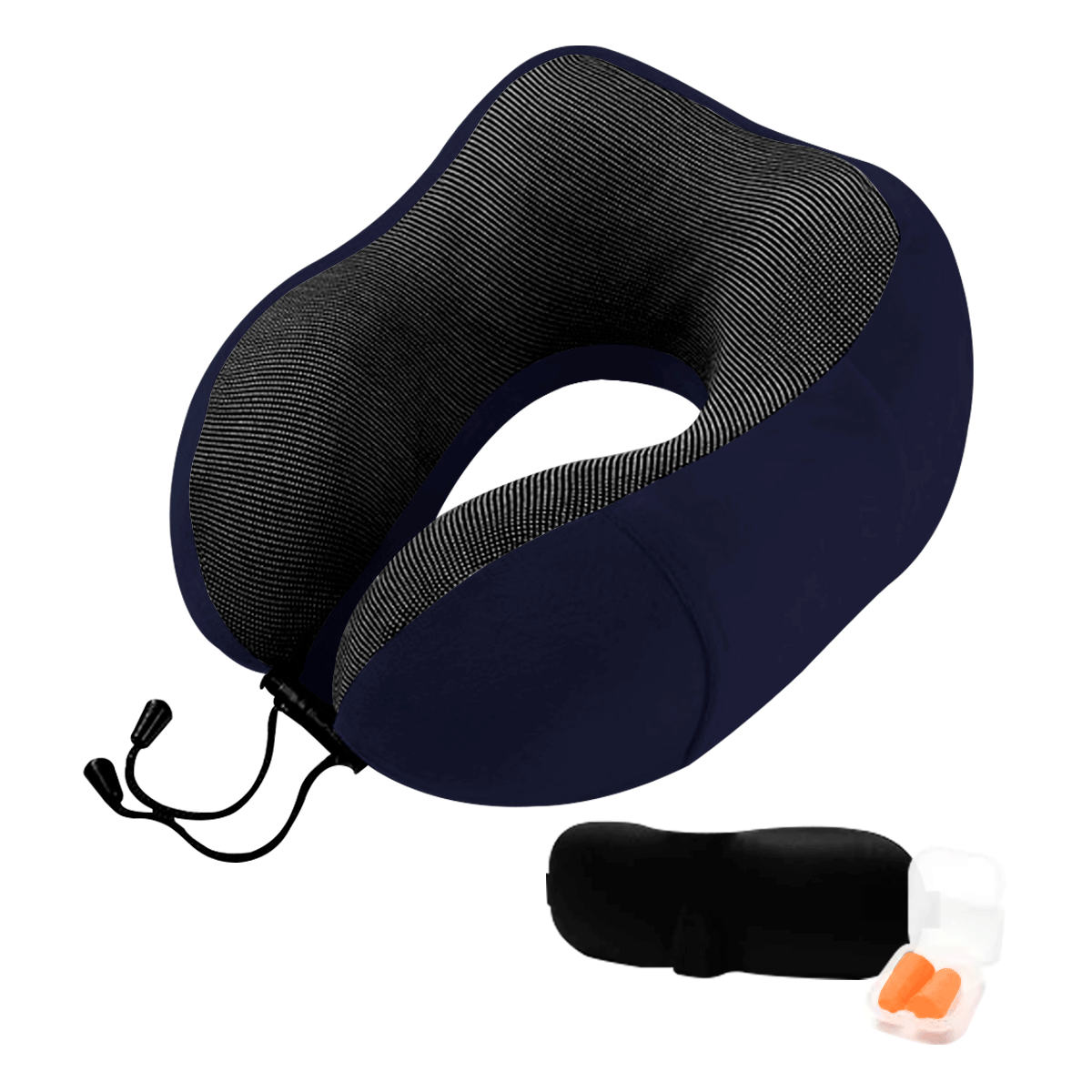 Almohada para Viaje Linum KITVIAJEAZ 100% Memory Foam Azul + Accesorios