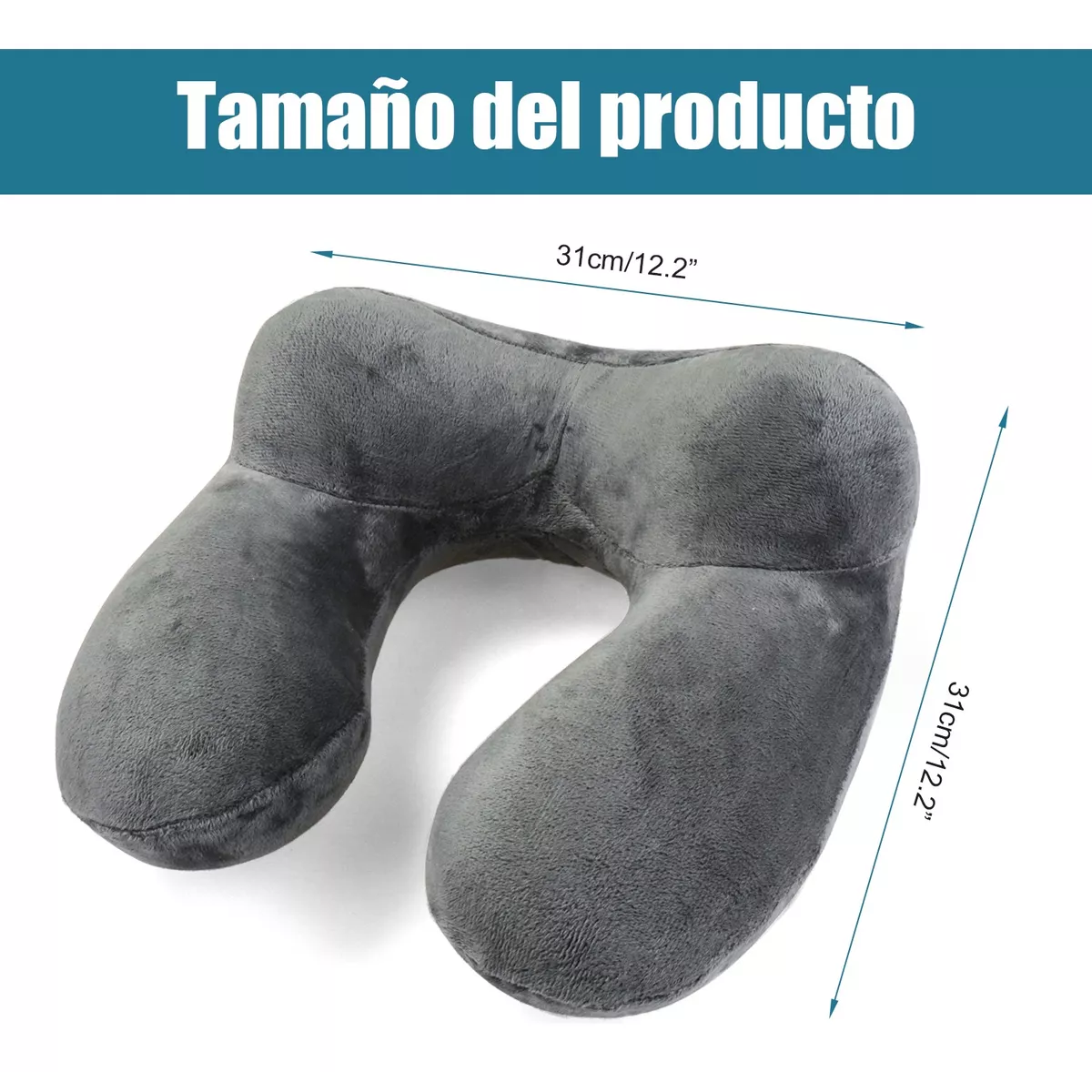 Foto 2 | Almohada de Cuello Inflable Eo Safe Imports Esi-11638 Gris