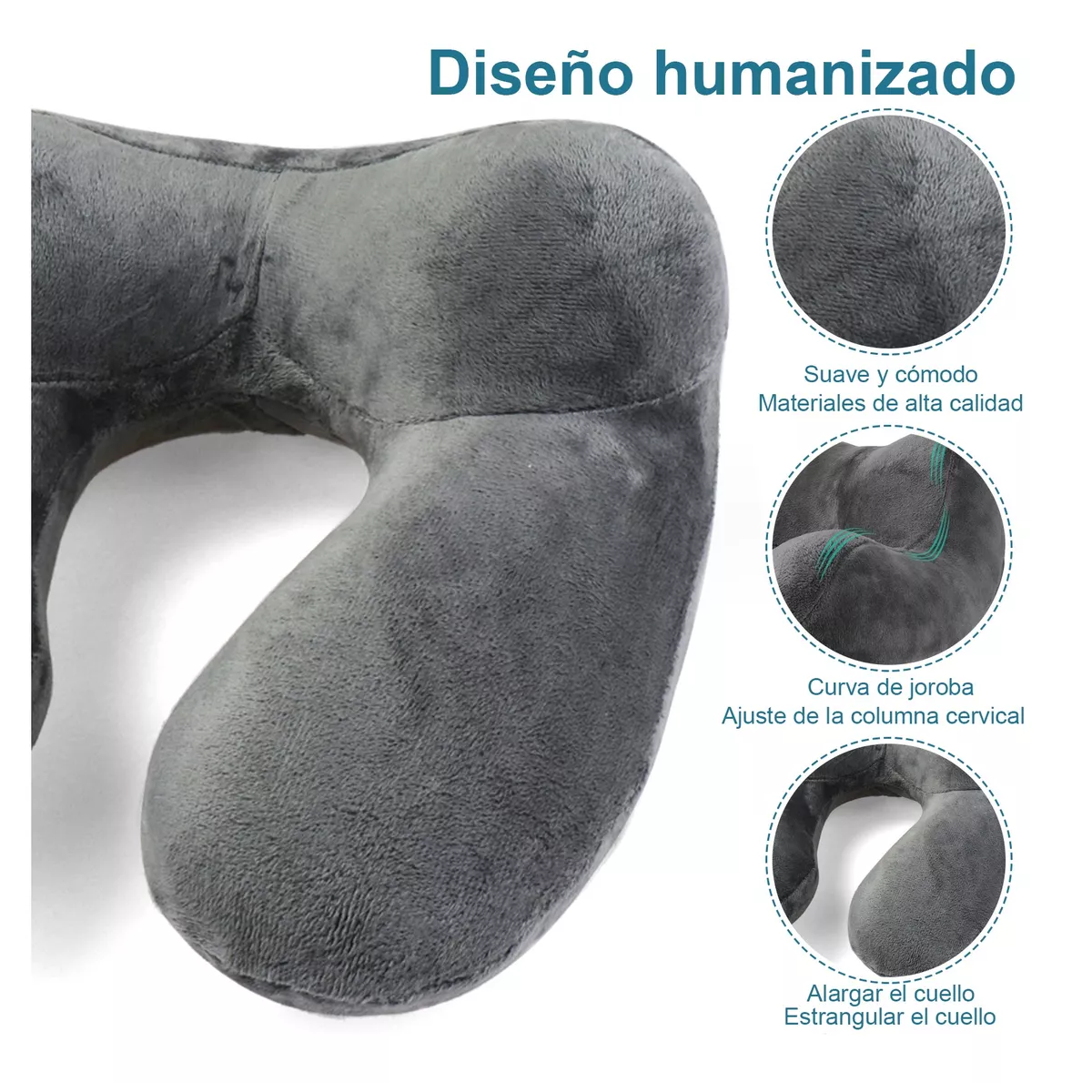 Foto 3 | Almohada de Cuello Inflable Eo Safe Imports Esi-11638 Gris
