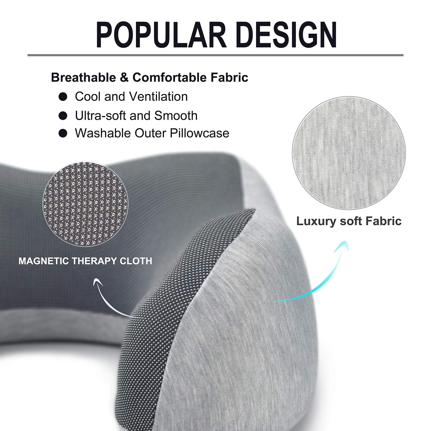 Foto 3 | Almohada Para Cuello Napfun, Mejorada, 100% Espuma Viscoelástica Pura, Para Viajes - Venta Internacional.