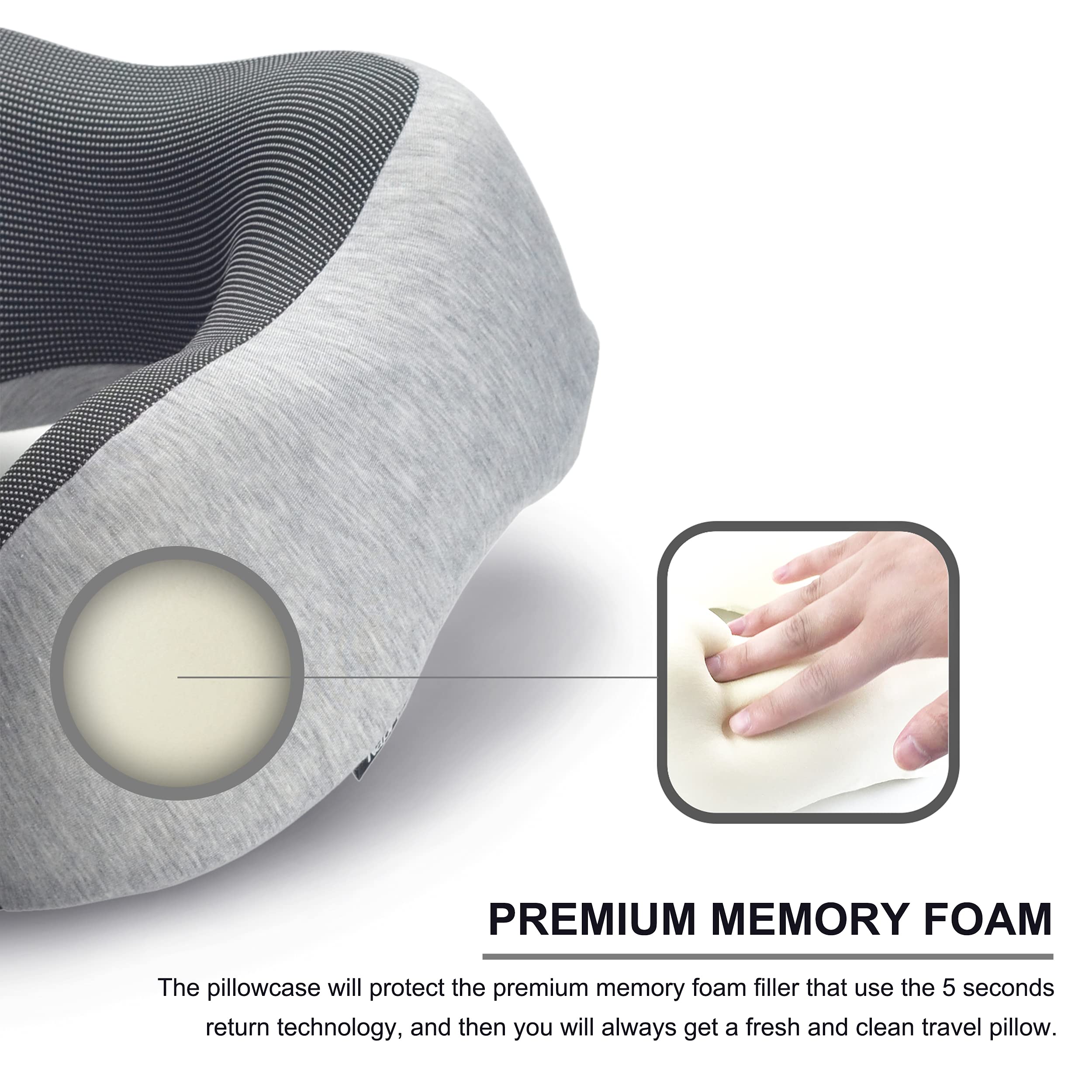 Foto 4 | Almohada Para Cuello Napfun, Mejorada, 100% Espuma Viscoelástica Pura, Para Viajes - Venta Internacional.