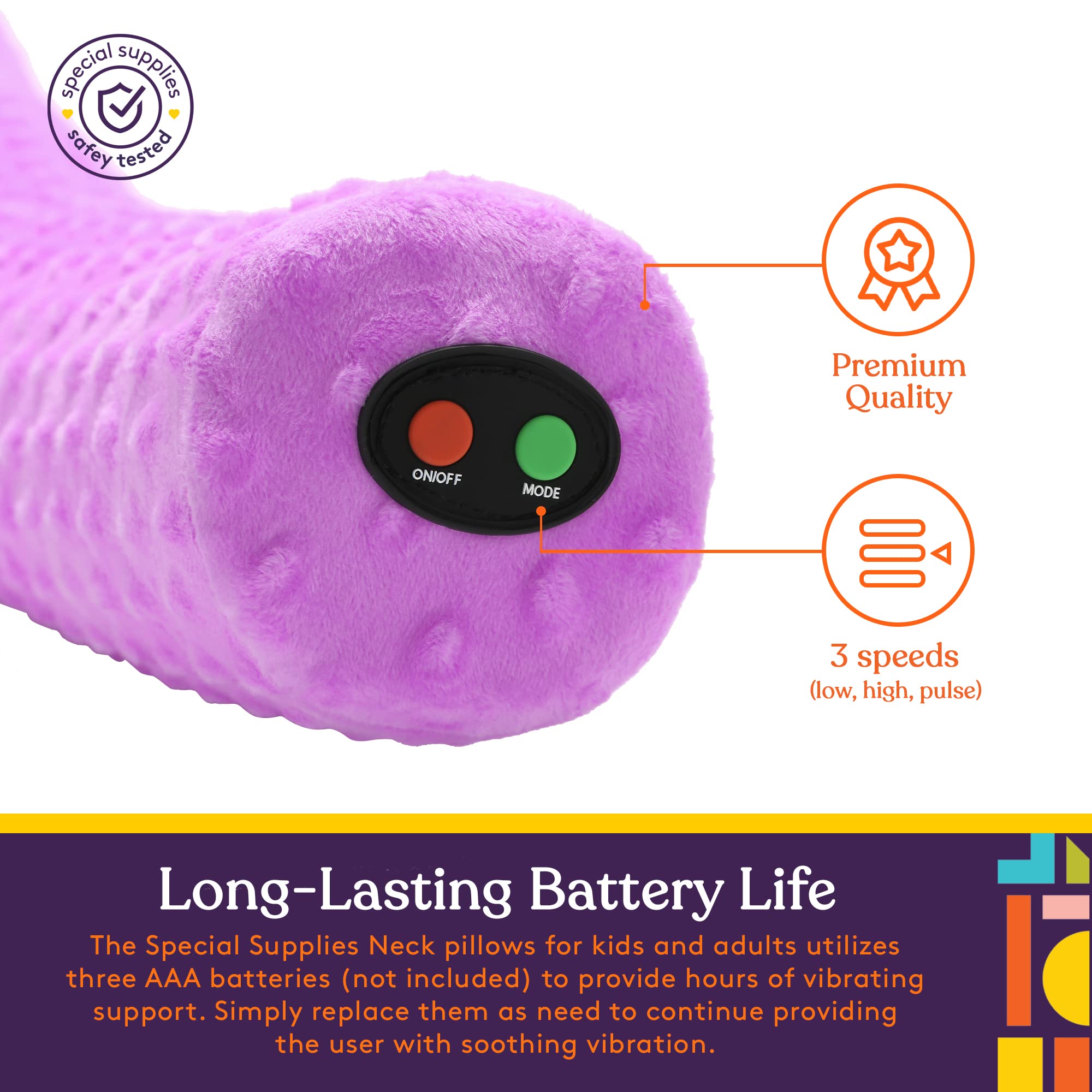Foto 4 | Almohada Cervical Con Vibración Sensorial, Suministros Especiales, Color Morado - Venta Internacional.