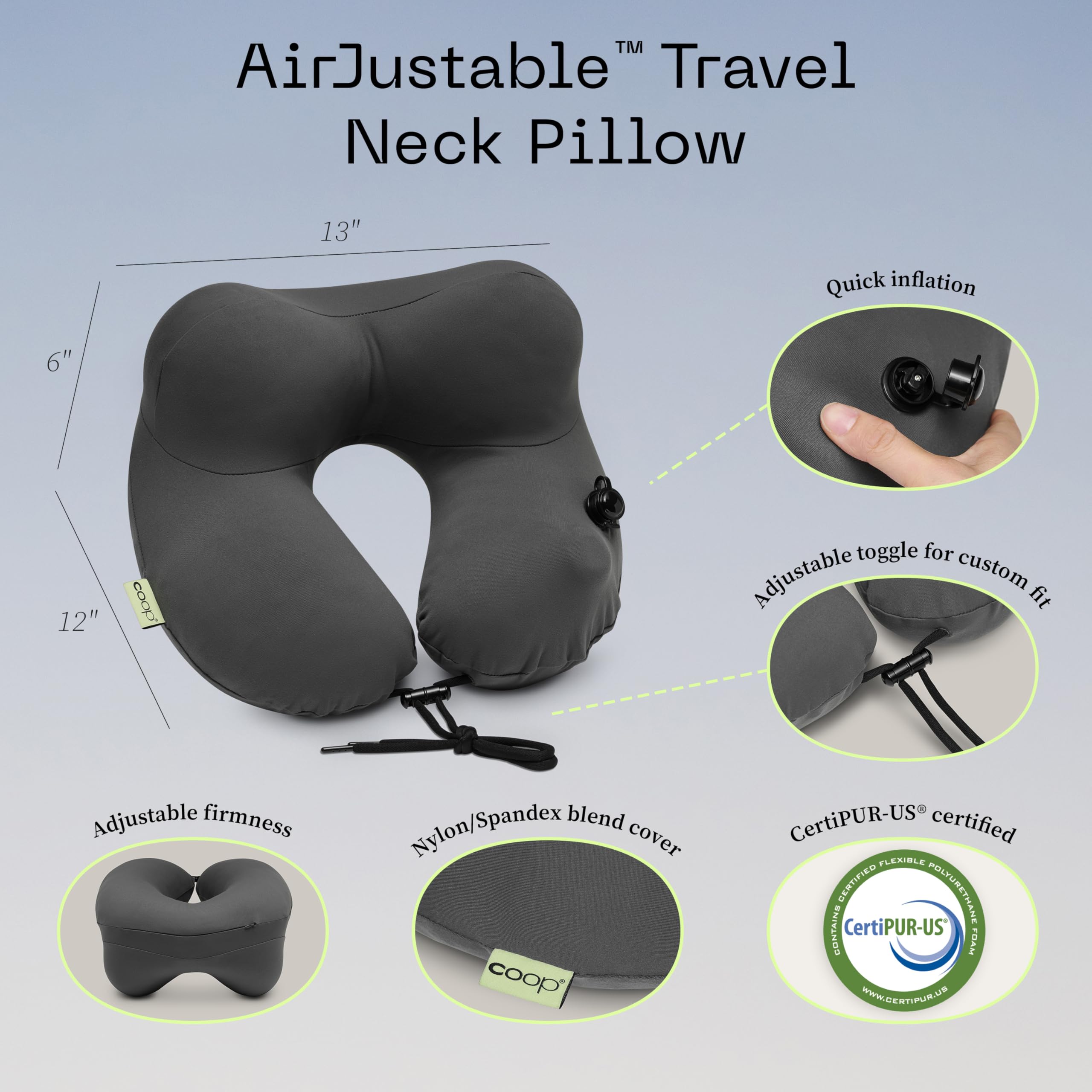 Foto 3 pulgar | Almohada para Cuello Coop Home Goods Inflable- Venta Internacional