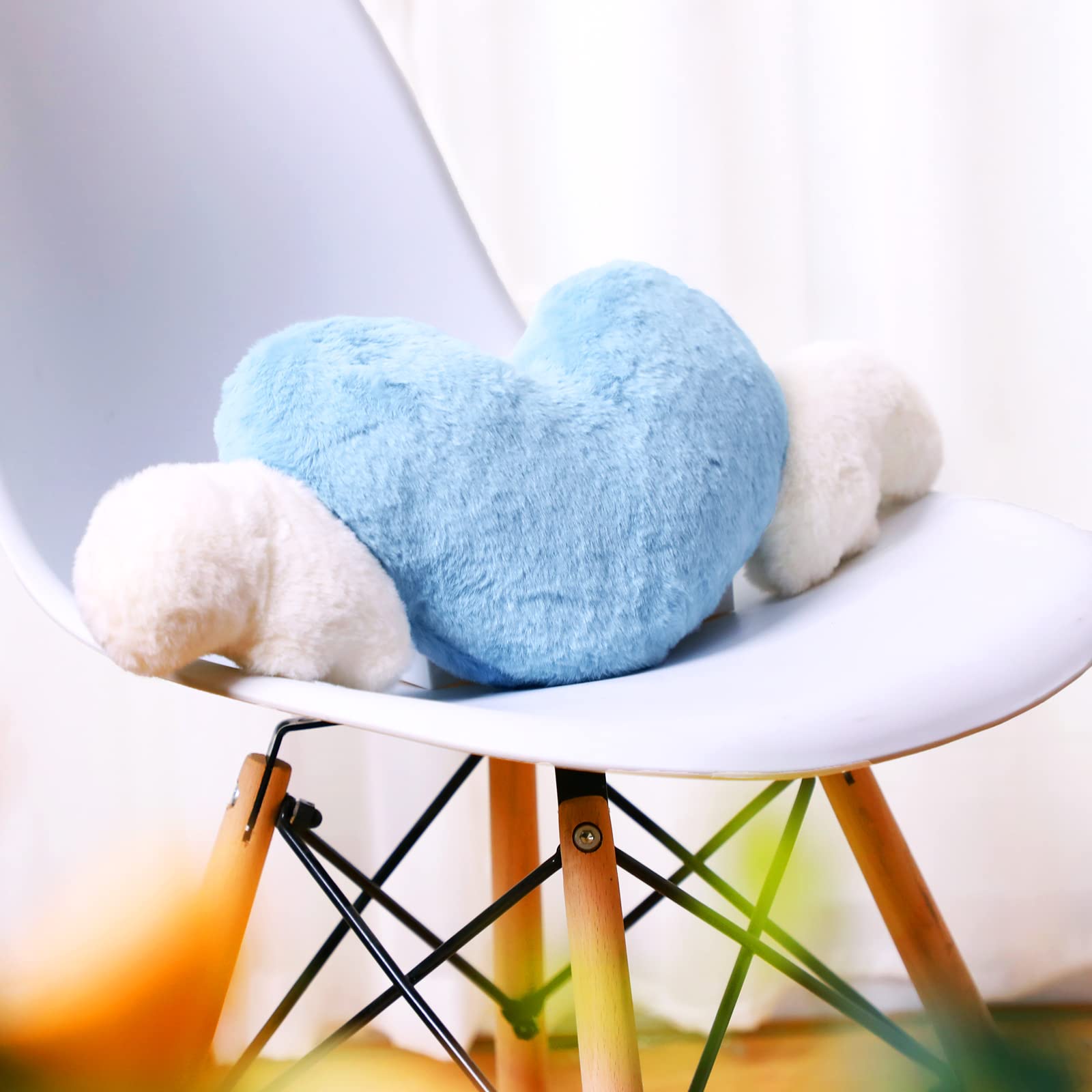 Foto 4 pulgar | Almohada Para Reposacabezas De Coche Macarrie, Diseño De Corazón De Felpa Con Alas De Ángel, 2 Unidades - Venta