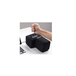 Foto 1 | Almohada Antiestrés Con Botón Enter Negra - Venta Internacional.