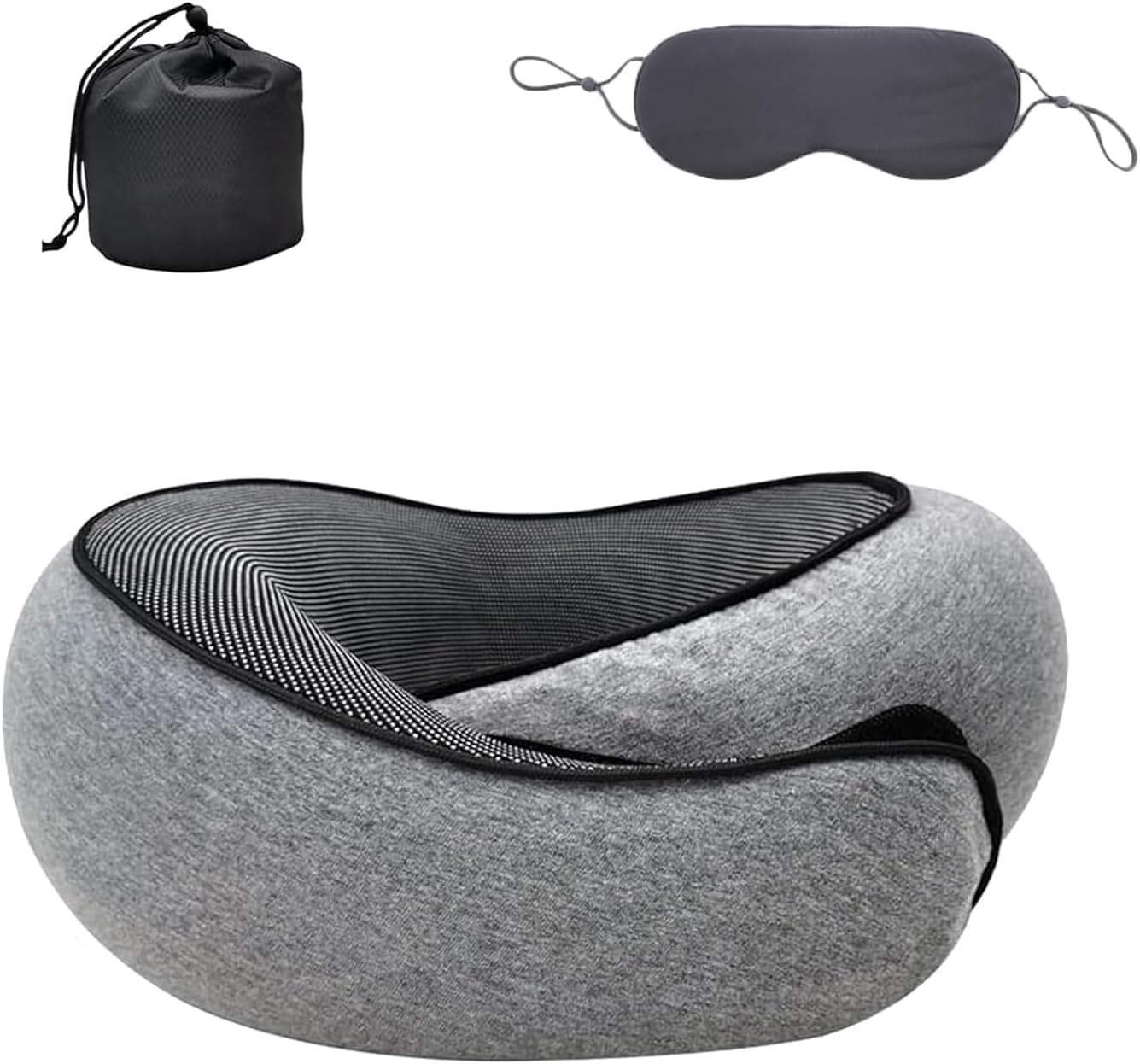 Almohada de Viaje Wander Plus de Espuma Viscoelástica Gris Oscuro - Venta Internacional