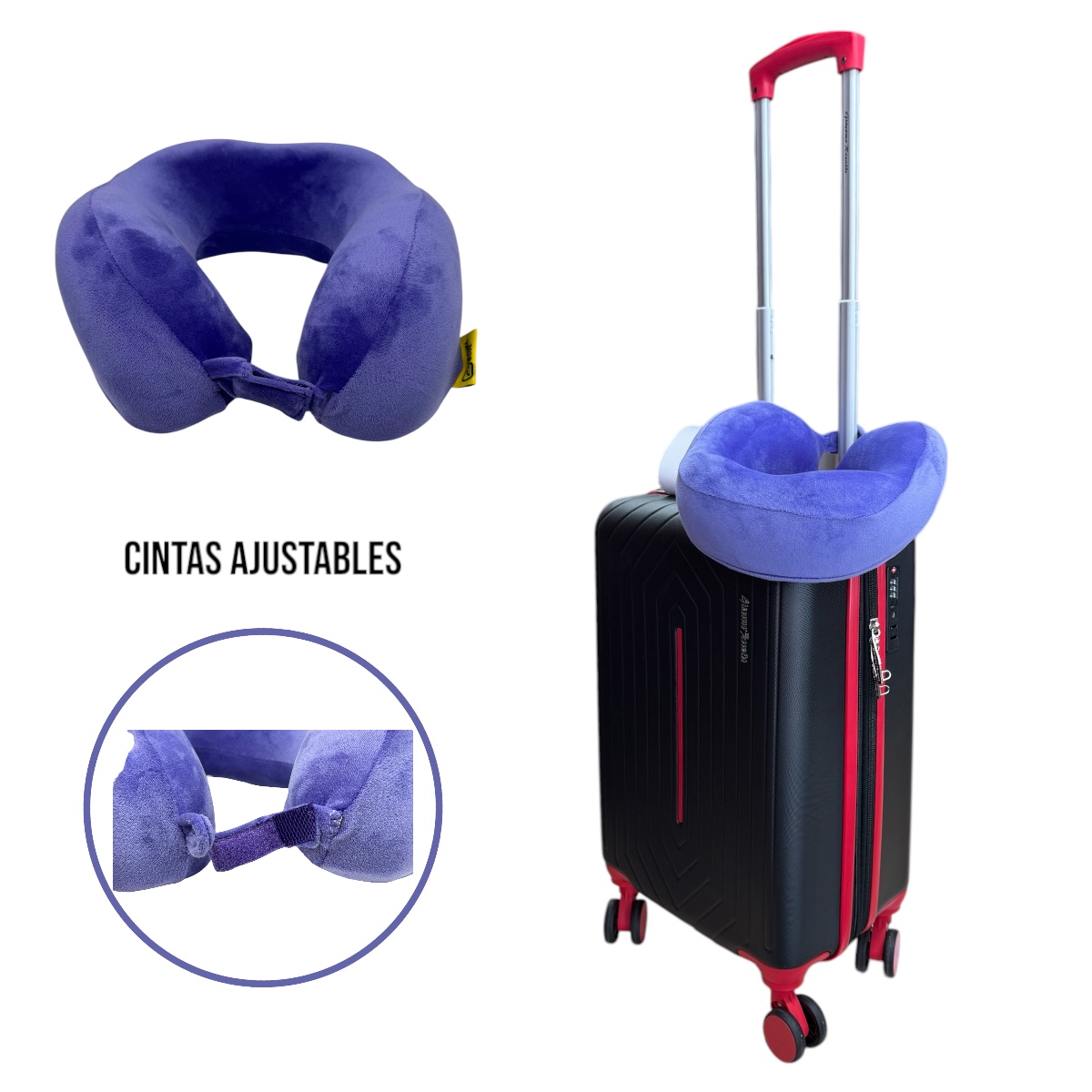Foto 6 | Almohada Cervical Viscoelástica para Viajes Morado