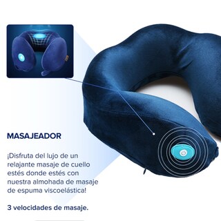 Foto 8 | Almohada Cojín Lumbar con Masajeador y Memory Foam Azul