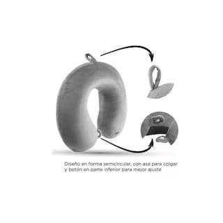 Foto 3 | Almohada de Cuello Eo Safe Imports Espuma Viscoelástica Negro